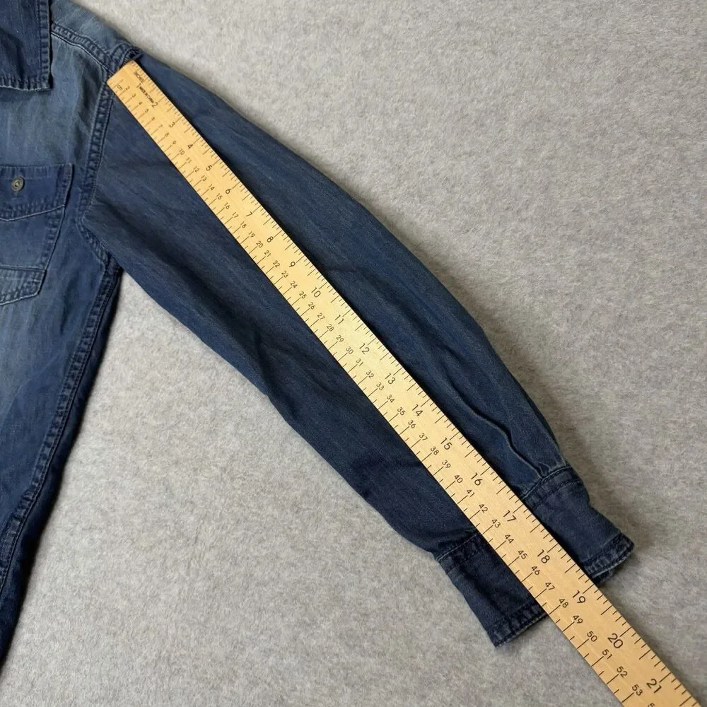 Tommy Hilfiger Boys M 12-14 Denim Button Up‎ Shirt Medium Blue Chambray